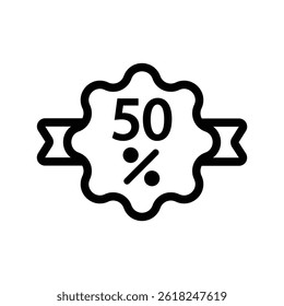Fifty percent Discount tag icon, Vector graphics