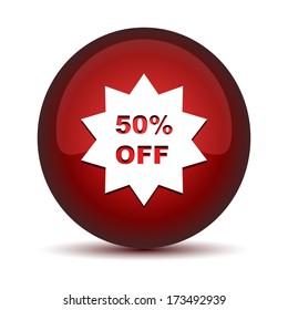 Fifty percent off button