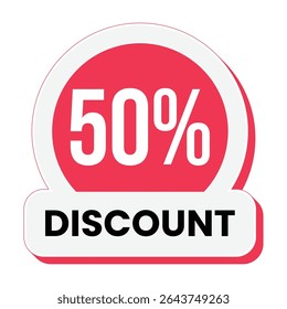 Fifty percent off discount label design