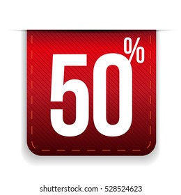 Fifty percent off ribbon red