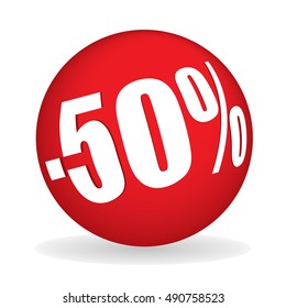 fifty percent off sphere full vector element