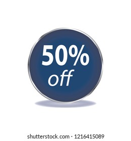 Fifty percent off vetor button, web design element