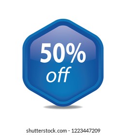 Fifty percent off vetor button, web design element