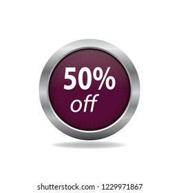 Fifty percent off vetor button, web design element