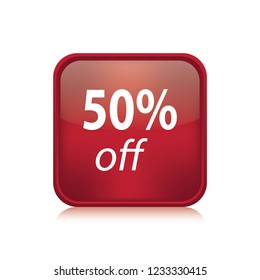 Fifty percent off vetor button, web design element