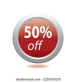 Fifty percent off vetor button, web design element