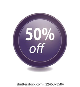 Fifty percent off vetor button, web design element