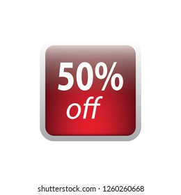 Fifty percent off vetor button, web design element