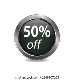 Fifty percent off vetor button, web design element