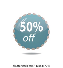 Fifty percent off vetor button, web design element