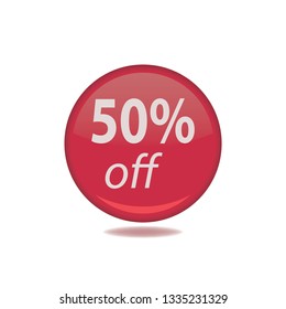 Fifty percent off vetor button, web design element