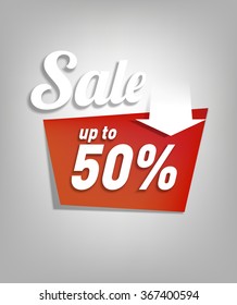 Up to fifty - sale poster - vector illustration