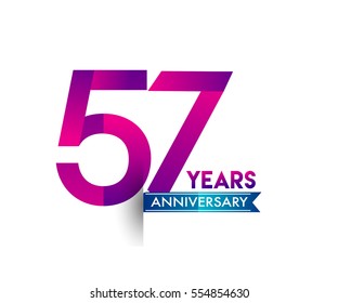 Fifty One Years Anniversary Celebration Logotype Stock Vector (Royalty ...