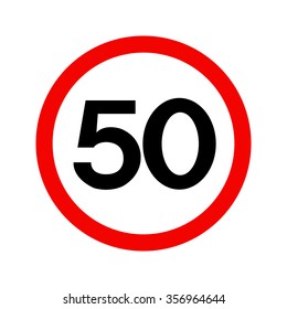 Fifty Speed Limit Sign