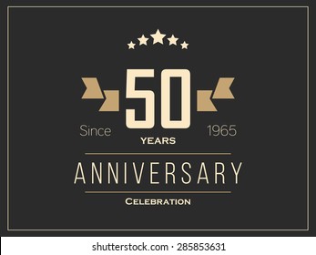 Fifty years anniversary celebration logotype. 50th anniversary logo.