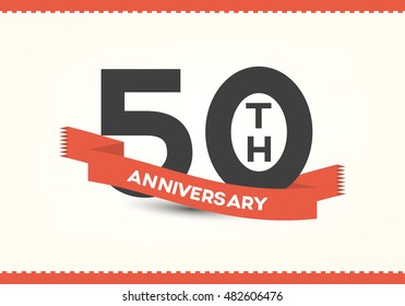 Fifty years anniversary celebration logotype. 50th anniversary logo.