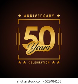 Fifty years anniversary celebration logotype. 50th year anniversary logo collection. Anniversary label. Anniversary logo template. Anniversary sign. Vector Illustration
