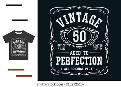 Fifty years birthday t shirt design