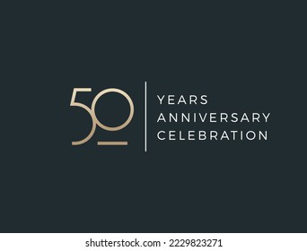 Fifty years celebration event. 50 years anniversary sign. Vector design template.