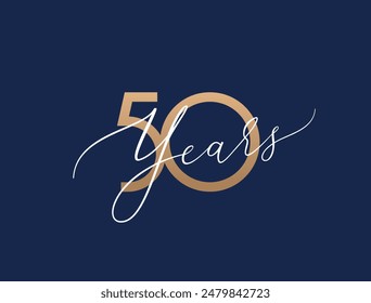 Fifty years celebration event. 50 years anniversary sign. Vector design template.