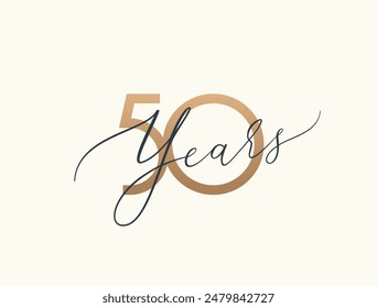 Fifty years celebration event. 50 years anniversary sign. Vector design template.