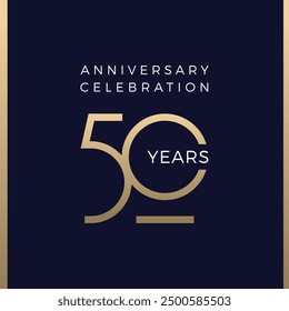 Fifty years celebration event. 50 years anniversary sign. Vector design template.