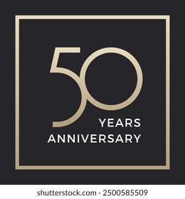 Fifty years celebration event. 50 years anniversary sign. Vector design template.