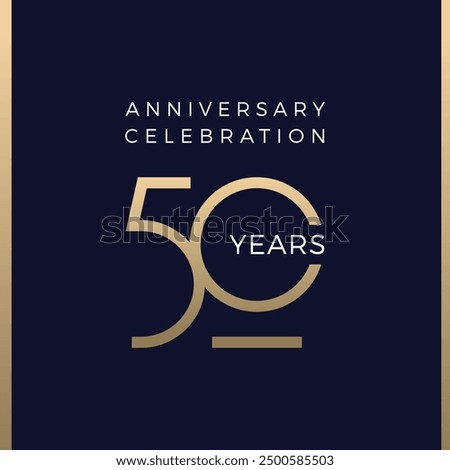 Fifty years celebration event. 50 years anniversary sign. Vector design template.