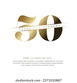 Fifty years golden anniversary card template - poster template of  invitation card for company event party. 50 years golden jubilee template on white background. 