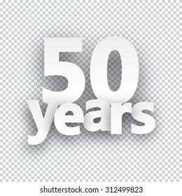 Fifty years paper sign over cells. Vector illustration. 