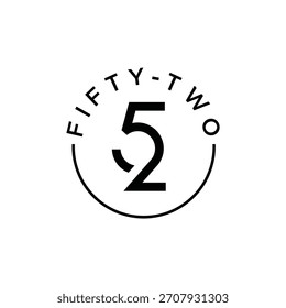 zweiundfünfzig Logo-Design, Vintage-Symbol-Grafik
