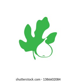 Fig abstract logo. fig fruits and leaf logo created with simple and clean style. suitable for botanical logo. -Vector