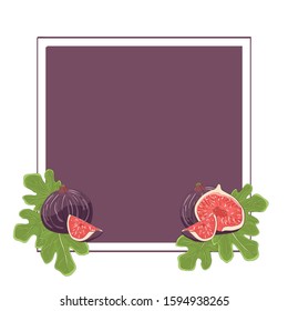 Fig card template. Nature postcard. Exotic botanical. For banner, poster, invitation, brochure