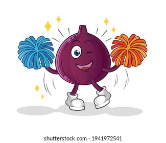 fig cheerleader cartoon. cartoon mascot vector