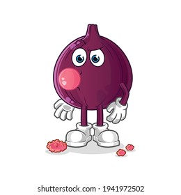 fig chewing gum vector. cartoon character