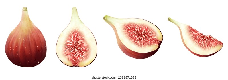 Fig cut cross section autumn fruit