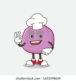 Fig Fruit cartoon mascot character in a chef dress and white hat