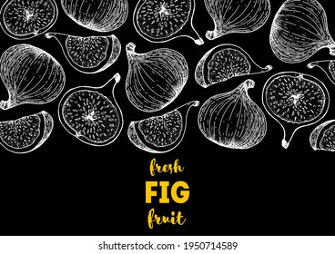 Diseño de paquetes dibujados a mano con fruta. Ilustración vectorial. Diseño, paquete, ilustración de folleto. Diseño de empaque. Plantilla de diseño de frutos de higo dibujados a mano. Ilustración vectorial de alimentos frescos orgánicos.