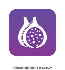 Fig fruit icon digital purple for any design isolated on white vector illustration