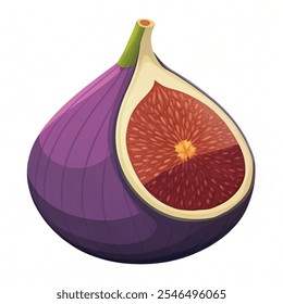  Fig ícone de frutas. Ilustração do vetor da fruta feash do fundo branco.