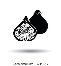 Fig fruit icon. White background with shadow design. Vector illustration.