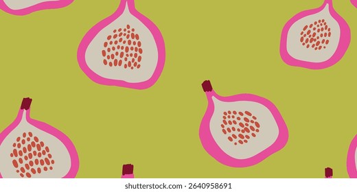 Fig Fruit Illustration Seamless Pattern