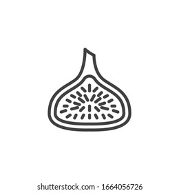 Abb. Fruchtlinie Symbol. lineares Stilzeichen für mobiles Konzept und Webdesign. Halbierung der Vektorillustration der Abb. Symbol, Logo-Abbildung. Vektorillustration-Grafiken