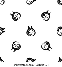 Fig fruit pattern repeat seamless in black color for any design. Vector geometric illustration
