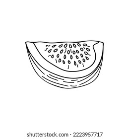 Fig fruit slice doodle illustration in vector. Cut fig fruit hand drawn illustration in vector. Fig fruit doodle illustration.