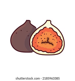 Icono de la línea de color y media. Fruta tropical. Pictograma para página web, aplicación móvil, promoción.