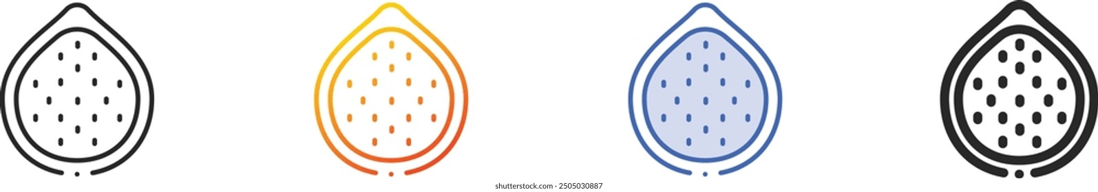 fig icon.Thin Linear, Gradient, Blue Stroke and bold Style Design Isolated On White Background