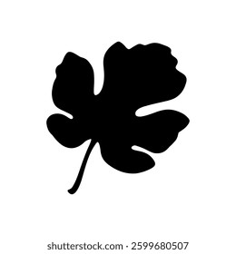 Fig leaf silhouette vector flat illustration design.