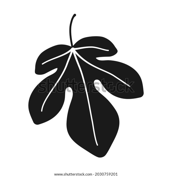 Fig leaf in silhouette\
vector icon