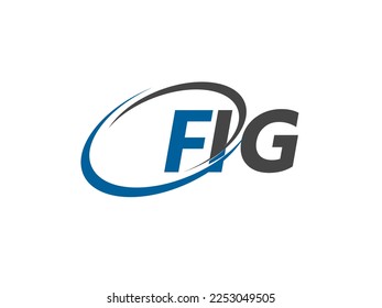 Letra FIG diseño creativo elegante del logo de swoosh